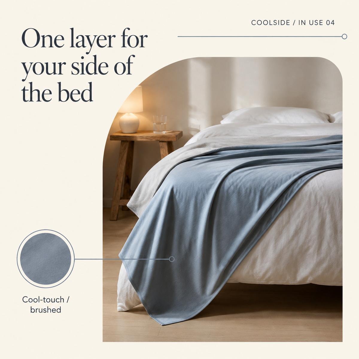Coolside blanket in use