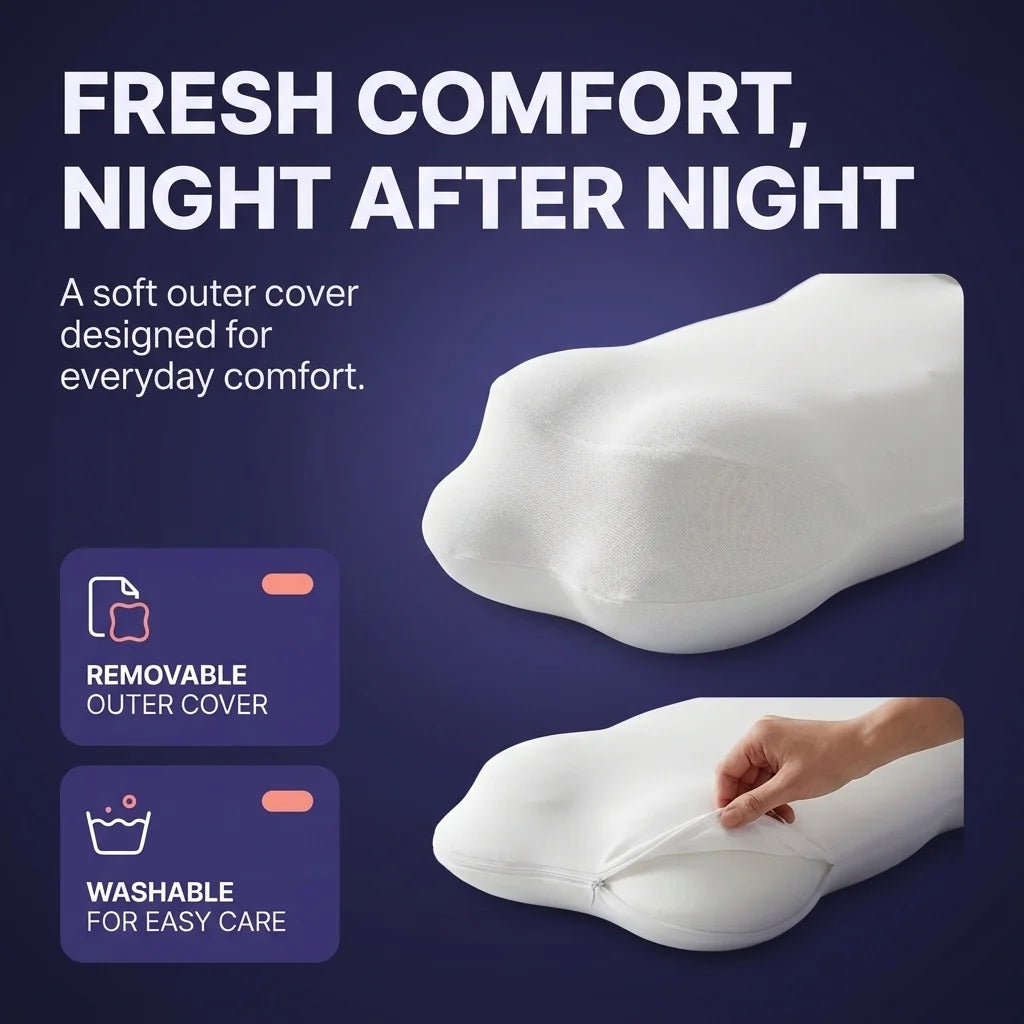 Fresh comfort, night after night. A soft outer cover designed for everyday comfort. Removable outer cover, washable for easy care.